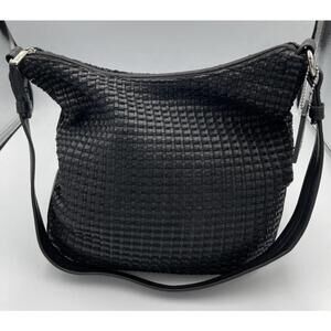The Sak Elliot Lucca Woven Black Purse Bag Boho Chic Top Zipper Card Holder